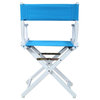 18" Director's Chair White Frame-Turquoise Canvas