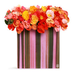 Pink Flax FA Vase with poppies. - Home Decor