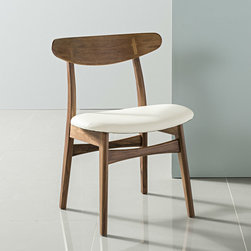 Astrid Solid Walnut Dining Chair - Cream Top Grain Leather Seat - Products