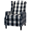 Upholstered Manual Recliner With Wingback, Black