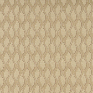 Beige Wavy Striped Durable Upholstery Fabric By The Yard