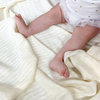 Panda Baby 100% Rayon Viscose Knitted Bamboo Baby Blanket, Ivory