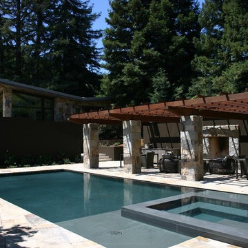 Woodside CA, Lautner knifeedge pool and overflow spa