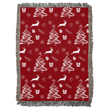 Christmas Red Woven Blanket, 60x80