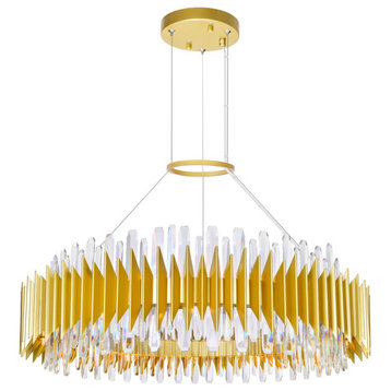 24 Light Chandelier With Satin Gold Finish