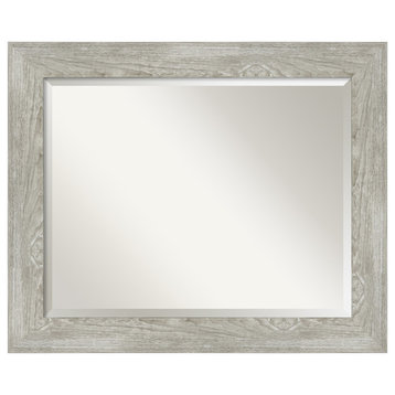 Dove Greywash Beveled Bathroom Wall Mirror - 34 x 28 in.