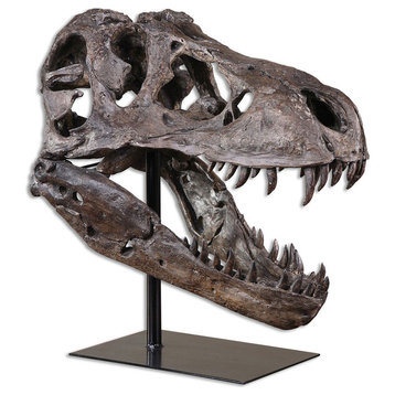 Tyrannosaurus Rex Head Sculpture, Dinosaur Decor