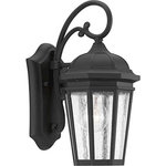 Progress Lighting - 1-Light Small Wall-Lantern Black Finish With Clear Seeded Panels - One-light Small Wall Lantern