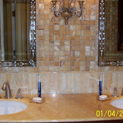 Onyx Vanity, back/splash & mosaic wall - Bath Products
