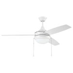 Craftmade - Craftmade 52" Phaze 3 Ceiling Fan in White - This indoor ceiling fan from Craftmade is a part of the Phaze 3 Blade collection and comes in a white finish.This light would look best inside. It is rated for dry locations.  This light requires 2 , . Watt Bulbs (Not Included) UL Certified.