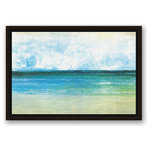 DDCG - Sandy Ocean Abstract Canvas Wall Art, Framed, 12"x18" - This premium canvas print features a sandy ocean abstract design. The wall art is printed on professional grade tightly woven canvas with a durable construction, finished backing, and is built ready to hang. The result is a remarkable piece of wall art that is worthy of hanging inside your home or office.