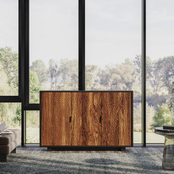 Von Japanese inspired hidden TV lift cabinet