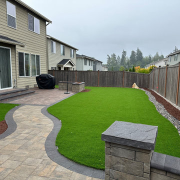 Back Patio with Built up Flower Beds