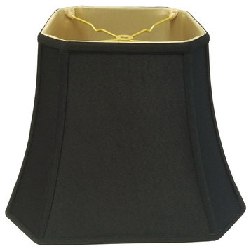 Royal Designs Square Cut Corner Bell Lamp Shade, Black, 7.5x12x10.25