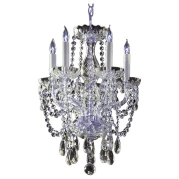 Traditional Crystal 5-Light 20" Mini Chandelier in Polished Chrome with Clear