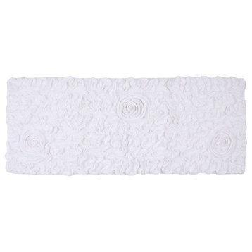 Bellflower Bath Rug 21"x54" Runner, White