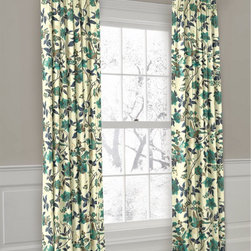 Blue & White Euro Pleat Drapery - Curtains