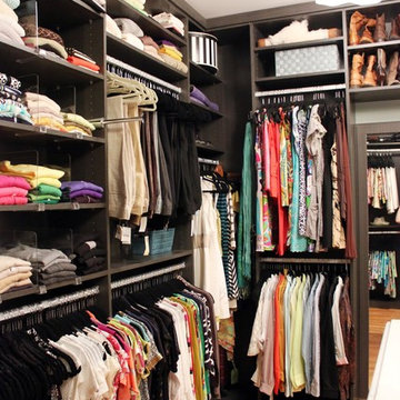 Before and After Pictures of Master Closet with Island