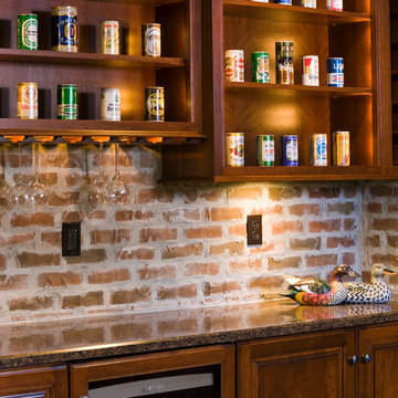 Finished Brick Basement Bar Room/Game Room