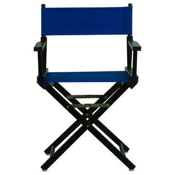 18" Director's Chair With Black Frame, Royal Blue Canvas