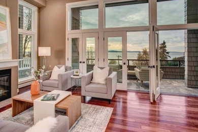 Living room - contemporary living room idea in Seattle