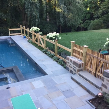 Bryn Mawr house and pool stonework