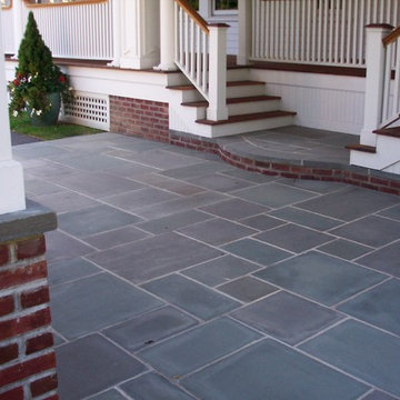 Bluestone And Brick Sidewalk And Steps