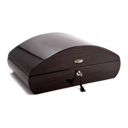 Two Level Black 100 Cigar Humidor - Decorative Boxes