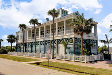 Example of a beach style exterior home design in Houston