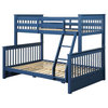 Benzara BM261746 Twin Over Full Bunk Bed With 2 Drawers and Ladder, Blue