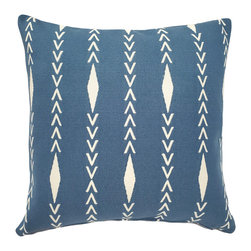 Pillow Decor - Diamond Ray Throw Pillows with Polyfill Insert, Blue, 20"x20" - Decorative Pillows