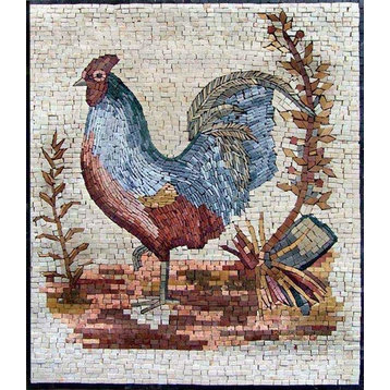 Mosaic Kitchen Backsplash- Cockerel, 20"x26"