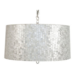 Worlds Away Capiz Pendant Small Brick Pattern - Bricks And Masonry