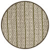 Indoor Outdoor Palm Springs Area Rug, Brown and Green, 7'-10" X 7'-10" Round