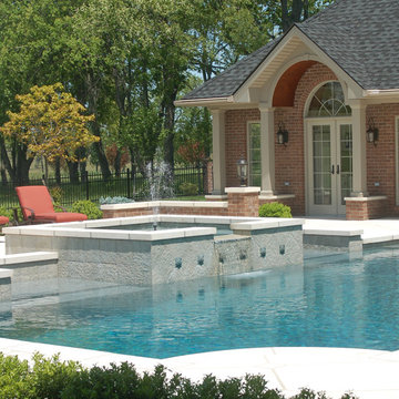 pool house and feature pool