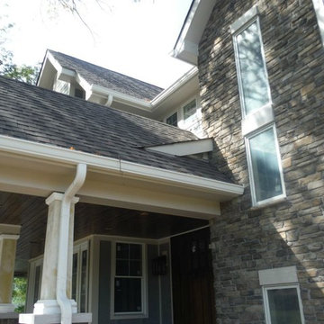 Grey Slate Hardie Shingle + Board & Batten Siding | Creve Coeur, MO. (63141)