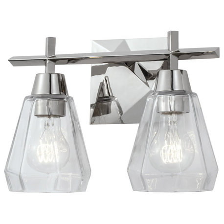 Arctic 2 Light Bathroom Vanity Light in Polished Nickel