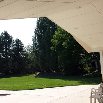 Clear span covered patio