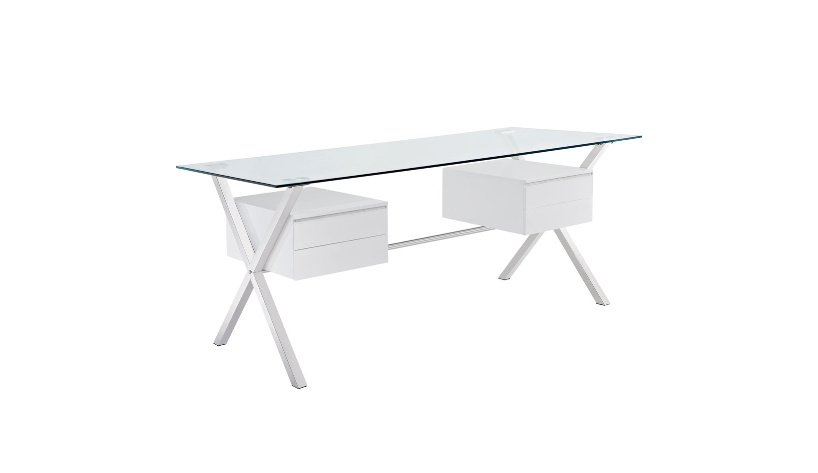 Abeyance Stainless Steel Office Desk, White