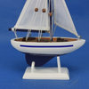 Wooden Pacific Sailer Model Sailboat Decoration, Blue, 9"