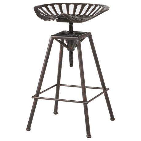 GDF Studio Charlie Saddle Seat Copper Bar Stool