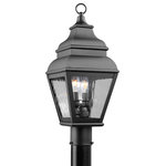 Livex Lighting - Exeter Outdoor Post Head, Black - Finished in black with clear water glass, this outdoor post lantern offers plenty of stylish illumination for your home's exterior.