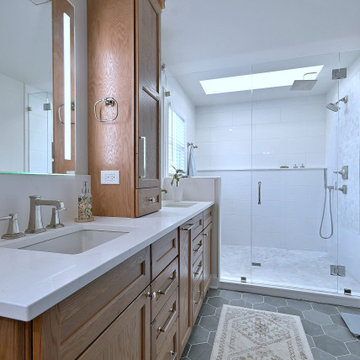 Bright Transitional Bathroom Remodel with Storage