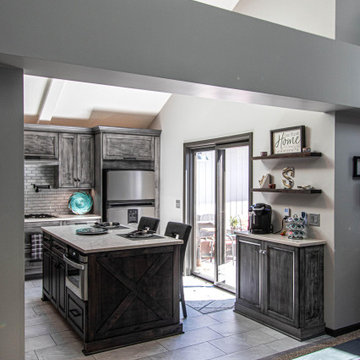 Grey Kitchen with Custom Amish Built Kitchen Cabinetry