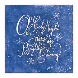DDCG - Blue "O Holy Night" Canvas Wall Art, 16"x16" - Prints And Posters