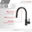 STYLISH Single Handle Pull Down Matte Black Kitchen Faucet