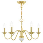 Livex Lighting - Livex Lighting 52165 Windsor 5 Light 24"W Taper Candle Chandelier - Polished - With traditional beauty, the Windsor chandelier lends itself to being featured in any modern home. Featuring antique brass finish, this five light chandelier evokes elegant character.Features