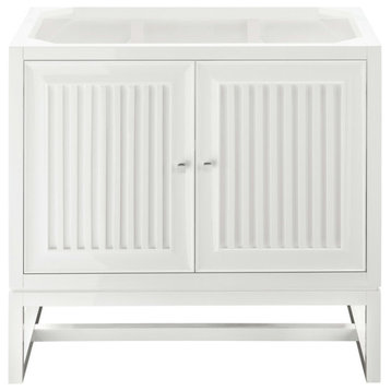 Athens 36" Single Vanity Cabinet, Glossy White