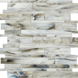 Vivid Blizzard Linear Glass Mosaic Tile - Mosaic Tile
