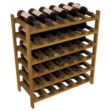 36-Bottle Stackable Wine Rack, Premium Redwood, Oak Stain